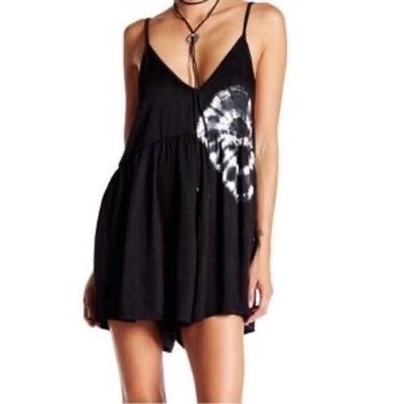 One Teaspoon Pants - NWT One Teaspoon Sz S Black White Tie Dye V-Neck Sleeveless Beach Cami Romper
